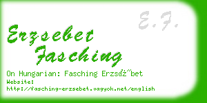 erzsebet fasching business card